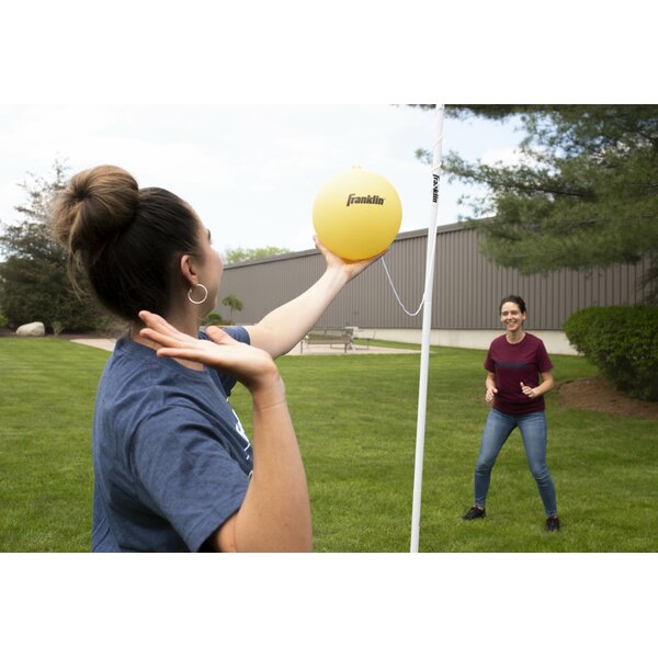 Outdoor Sports Recreational Tetherball Complete Set Steel Pole and Cord Portable 