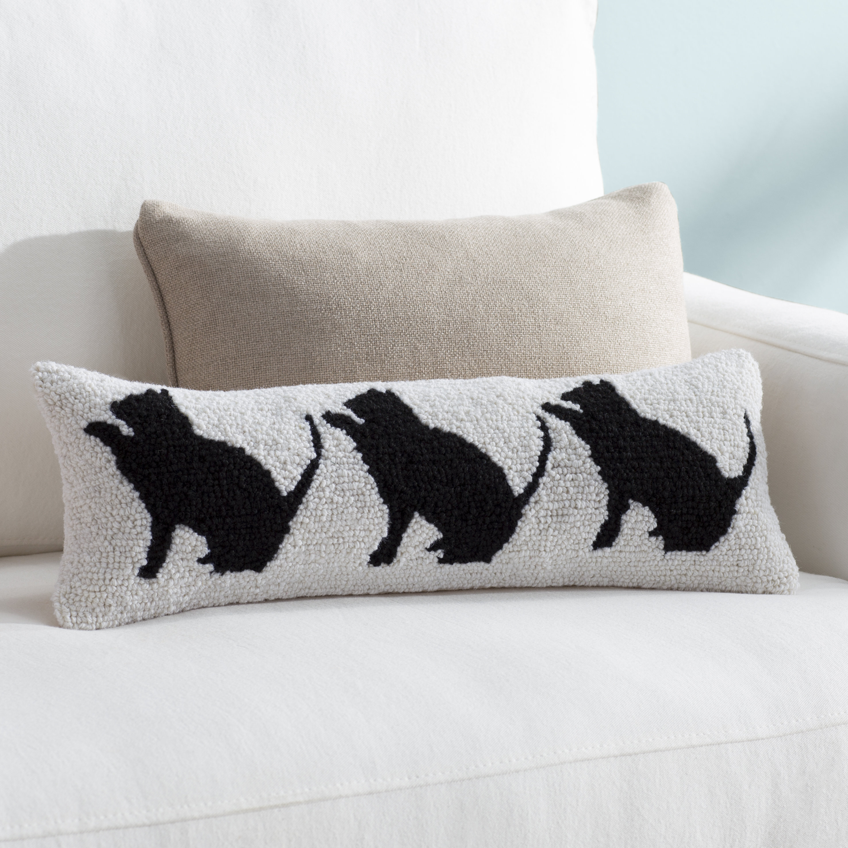 Archie Oscar Amy Dog And Cat Trio Wool Lumbar Pillow Wayfair