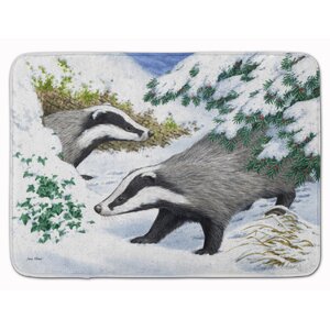 Badger in the Snow Memory Foam Bath Rug
