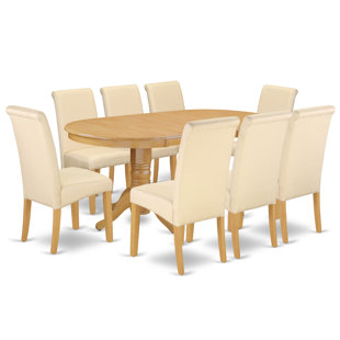 Luxury Dining Room Sets Wayfair Pardue Oval Room Table 9 Piece Extendable Solid Wood Dining Set