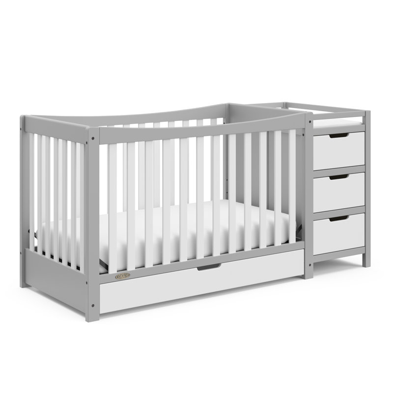 graco remi 4 in 1 convertible crib and changer combo white