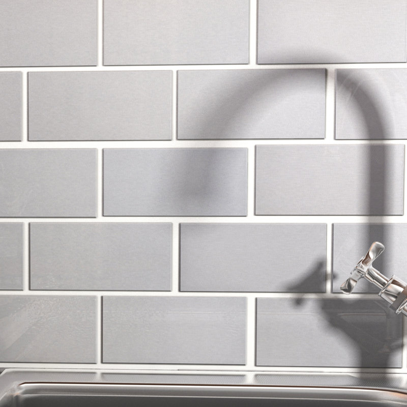 White Porcelain Subway Tile 3x6 Design Ideas Elitetile Vulcan 3 X 6 Stainless Steel And Porcelain Subway Tile