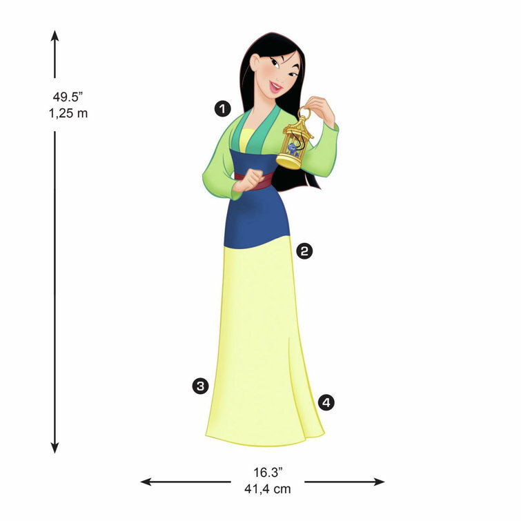 Mulan Illustrated-Officially Licensed Disney Removable Wall Decal Mulan Illustrated-Officially Licensed Disney Removable Wall Decal