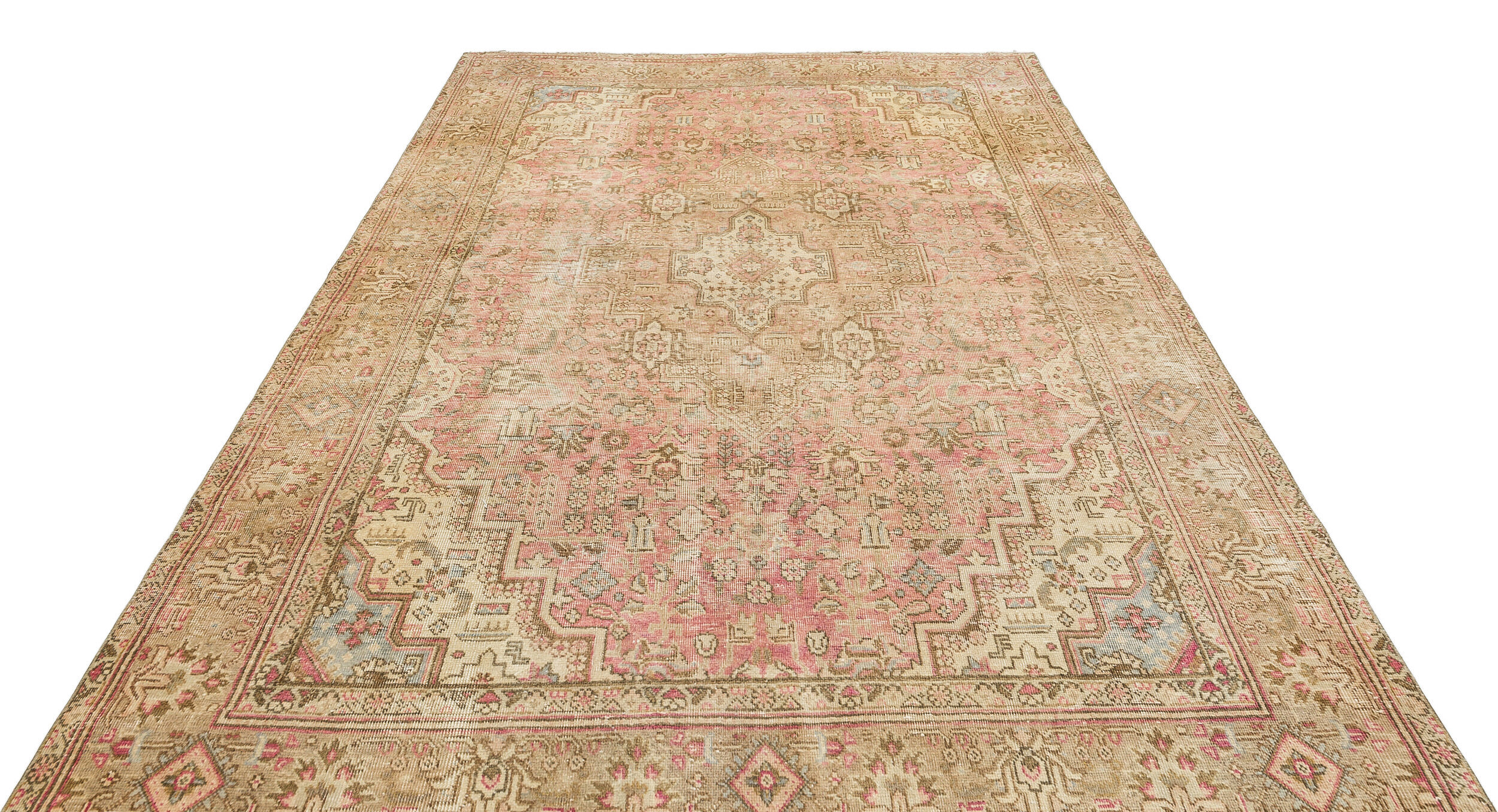 Bespoky Vintage Rugs Farsi Oriental Handmade Handwoven Wool Area Rug in