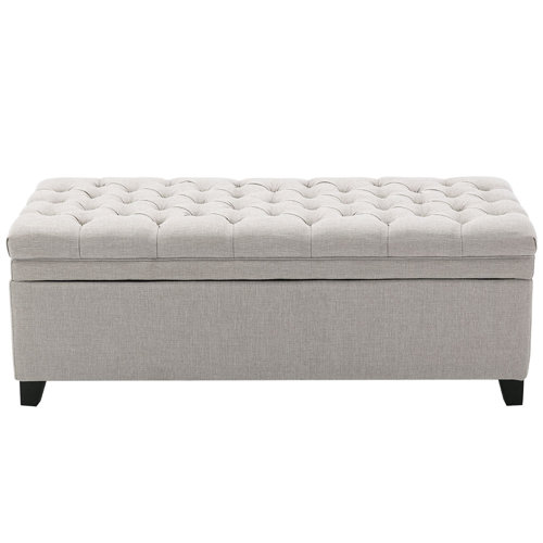 Addison Upholstered Storage Bench ClassicLiving Upholstery: Beige