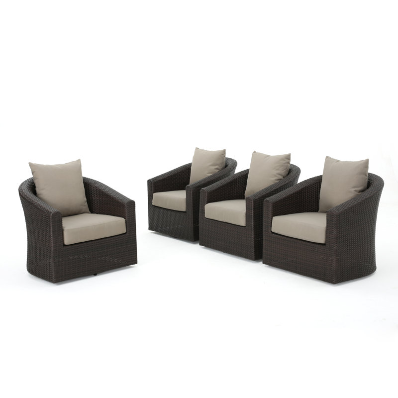 Red Barrel Studio Dierdre Modern Outdoor Swivel Patio Chair With Cushions Reviews Wayfair