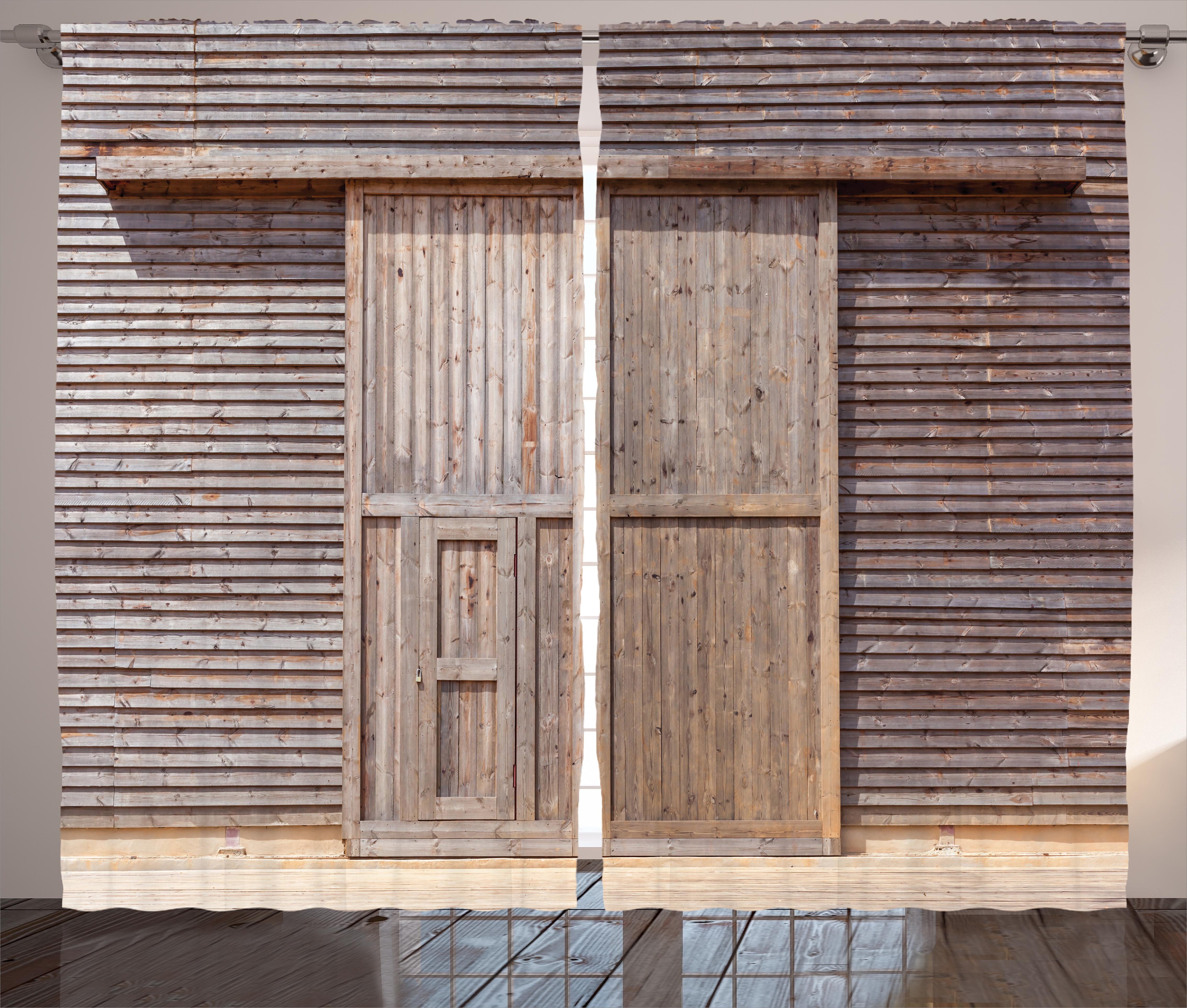 Union Rustic Kaiden Industrial Old Wooden Timber Oak Barn Door