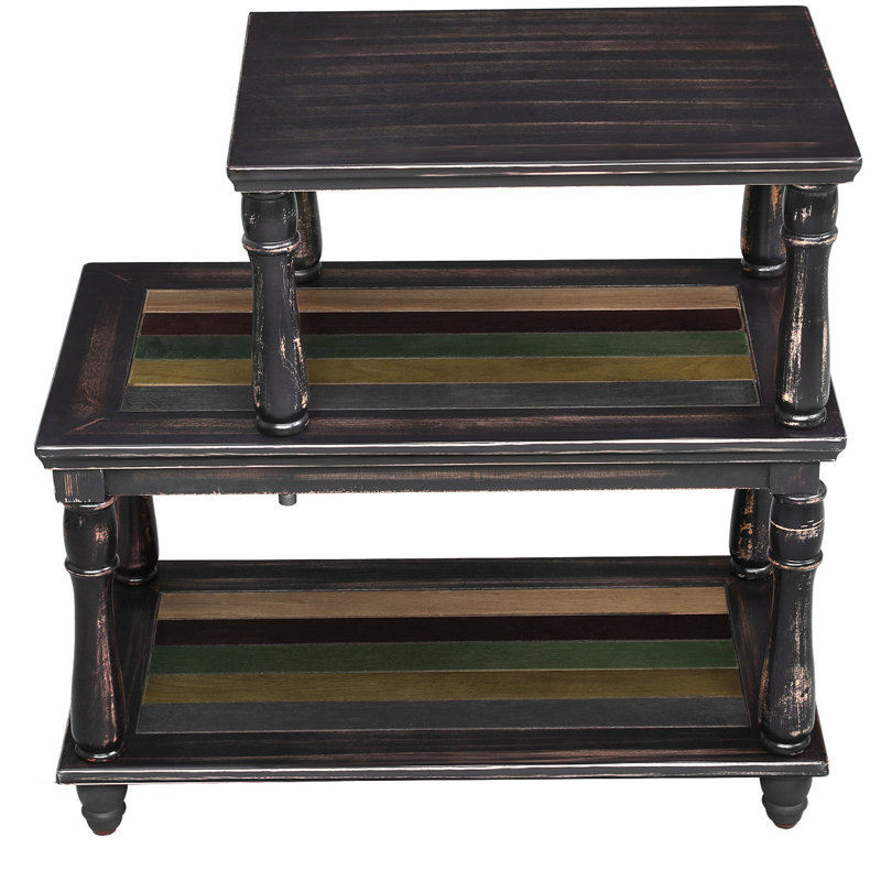 Charlton Home Vasagle End Table With Colourful Storage Shelf 3 End Table With Colourful Storage Shelf