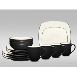 Colorwave Square 16 Piece Dinnerware Set, Service for 4