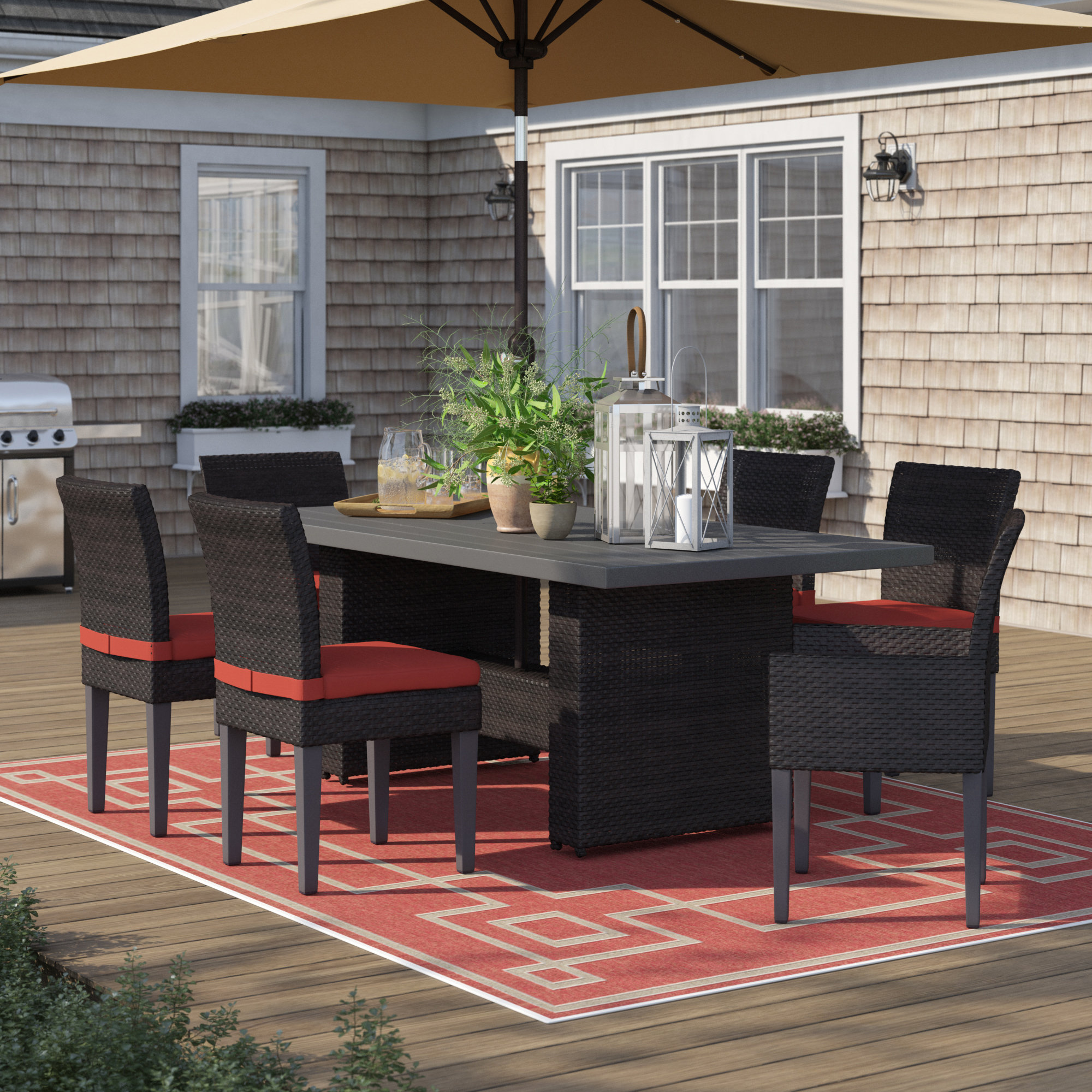 outdoor dining set with cushions