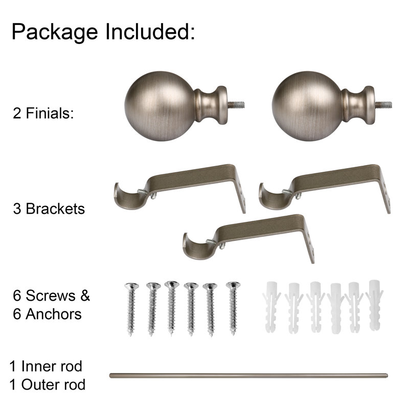 Alcott Hill Southwell Curtain Rod And Hardware Set Wayfair