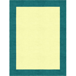 Highlands Hand-Tufted Wool Teal/Yellow Indoor Area Rug