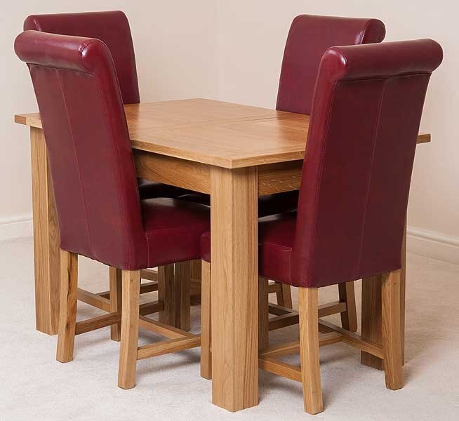 Riback Kitchen Dining Set with 4 Chairs red