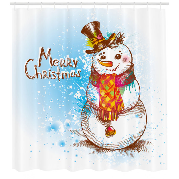 East Urban Home Snowman Shower Curtain Set Hooks Wayfair Ca