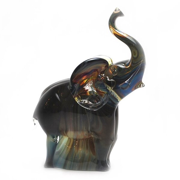 Glass elephant kick a ball animal collectible crystal ornament home decor gift 