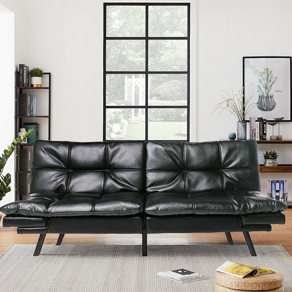 faux leather convertible sofa