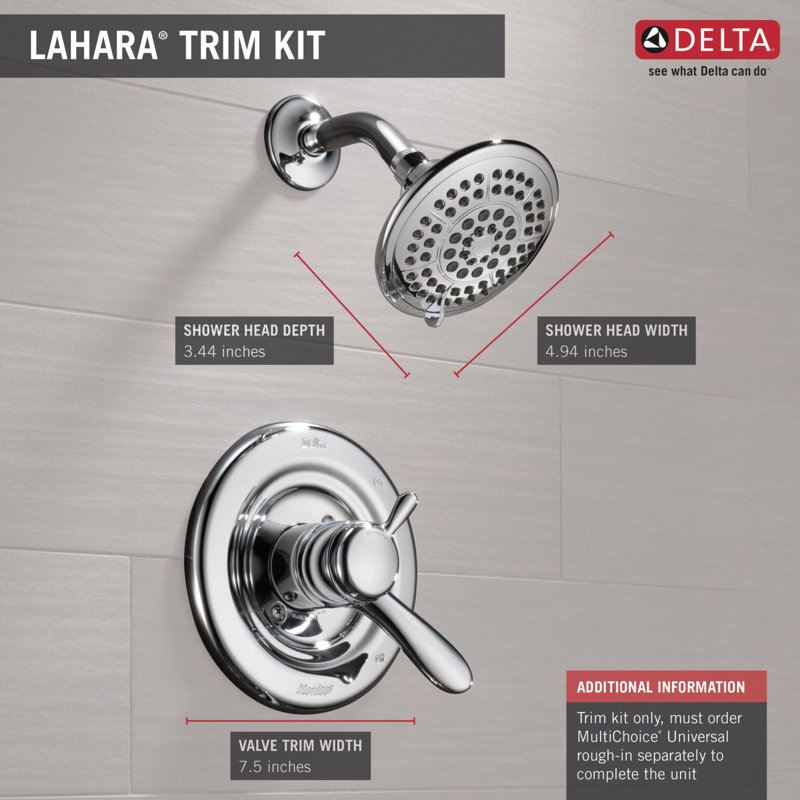 T17238 Ss Cz Delta Lahara Shower Faucet With Lever Handles And