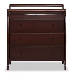 cherry changing table dresser combo