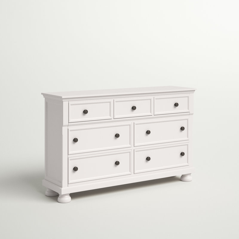 Aurane 8 Drawer 65.25" W Double Dresser Color: White