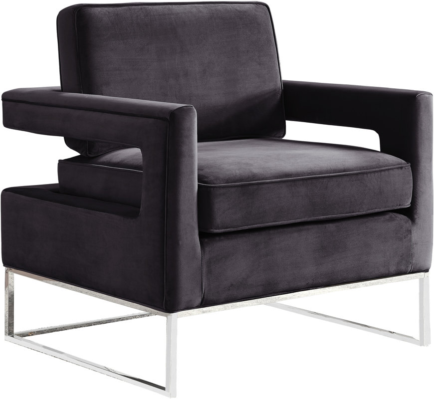Modern Armchair with Silver Base #moderndecor