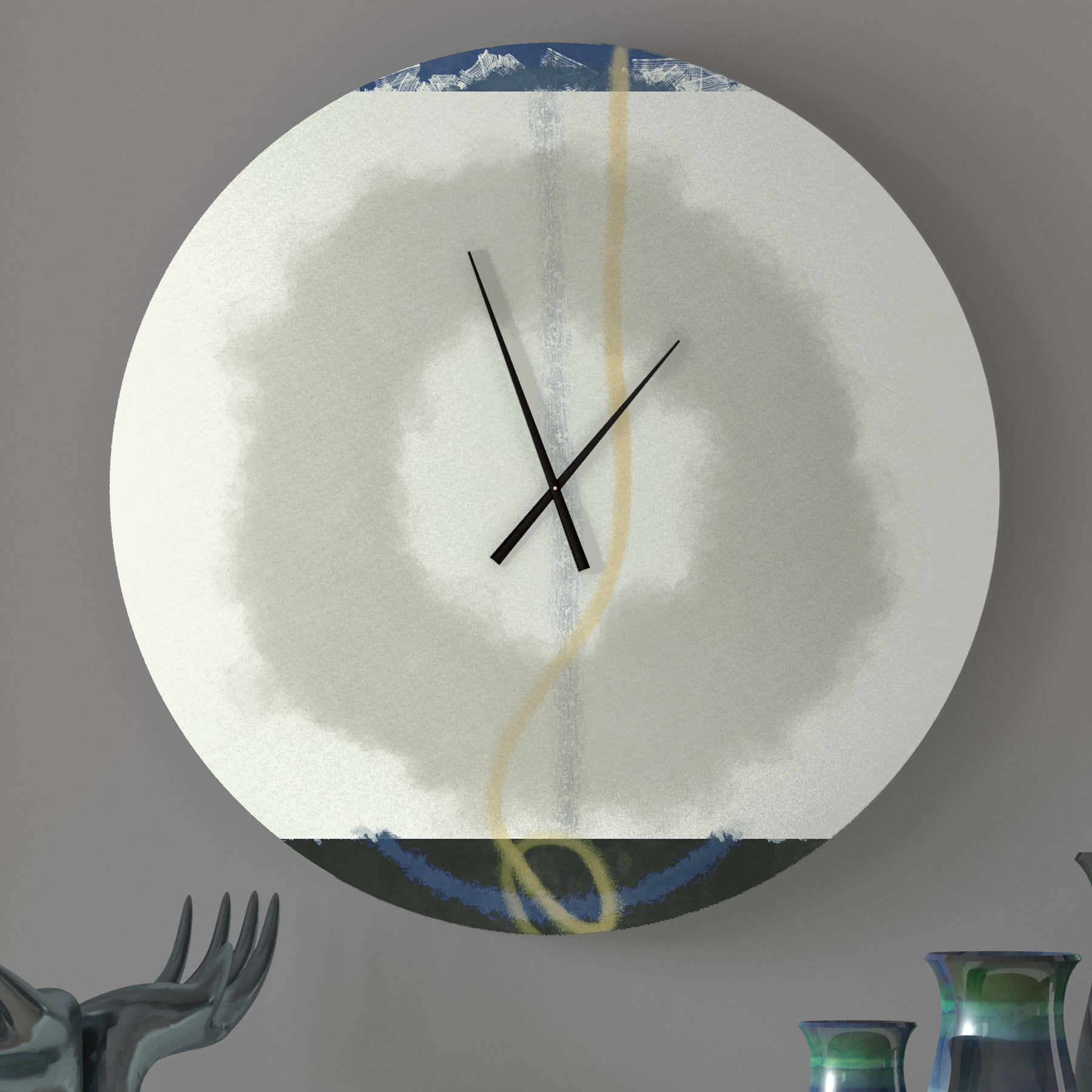 Ebern Designs Unmistakable Adequate Abstract Metal Wall Clock Wayfair