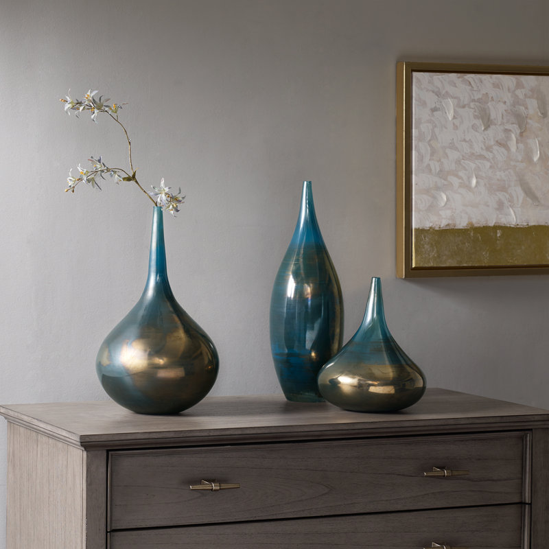 Madison Park Signature Aurora Rainbow 3 Piece Table Vase Set