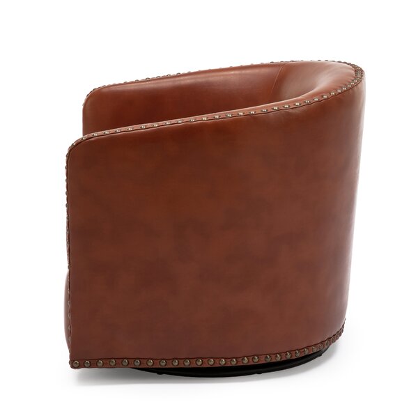 Steelside™ Gatwick Vegan Leather Swivel Barrel Chair & Reviews | Wayfair