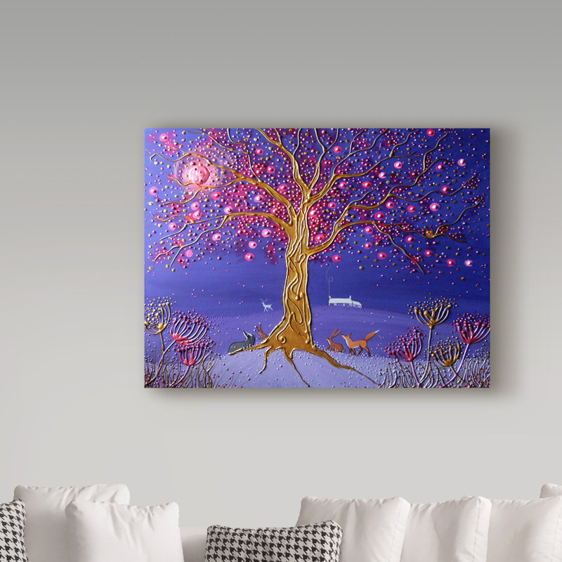 Trademark Art Blood Moon Magic Watercolor Painting Print On Wrapped Canvas Wayfair