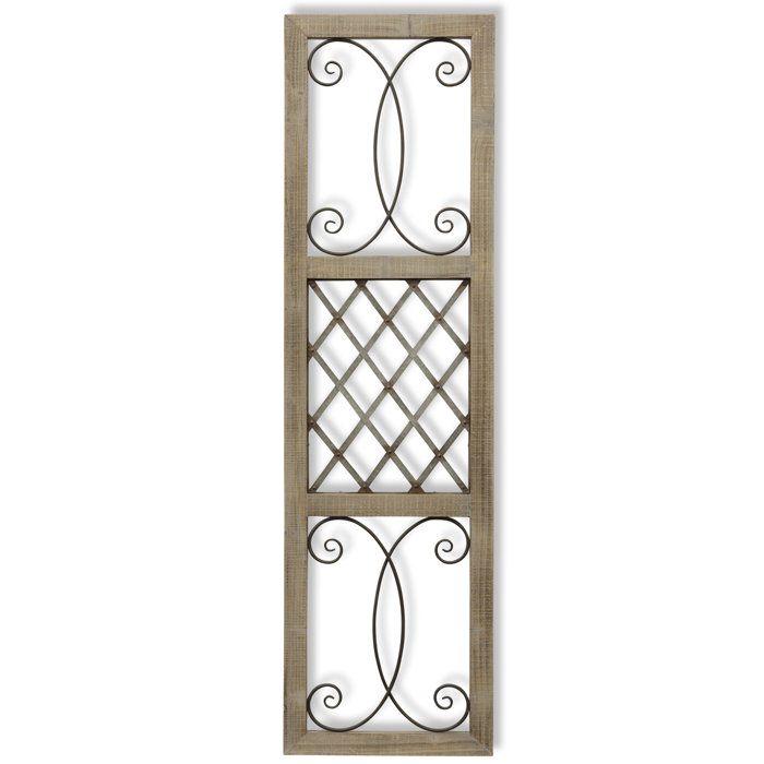 Traditional Rectangle Aspire Scroll Metal And Wood Wall Décor Traditional Rectangle Aspire Scroll Metal And Wood Wall Décor
