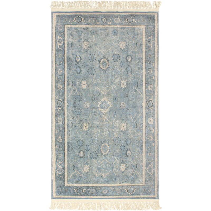 French Connection Lipford Vegetable Dyed Cotton Blue Area Rug Wayfair
