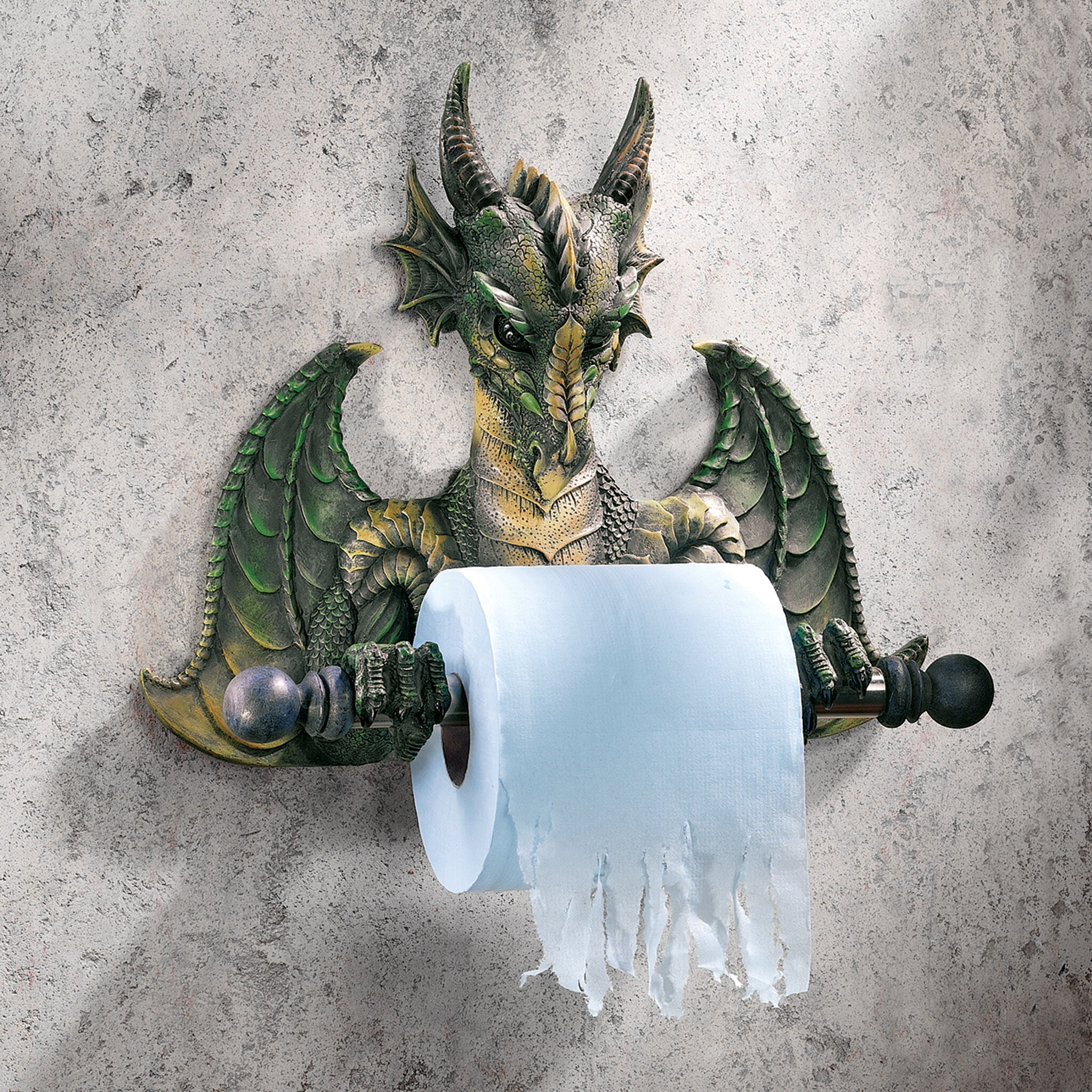 Design Toscano Wall Mounted Commode Dragon Tyrant Bath Toilet Paper Holder Reviews Wayfair