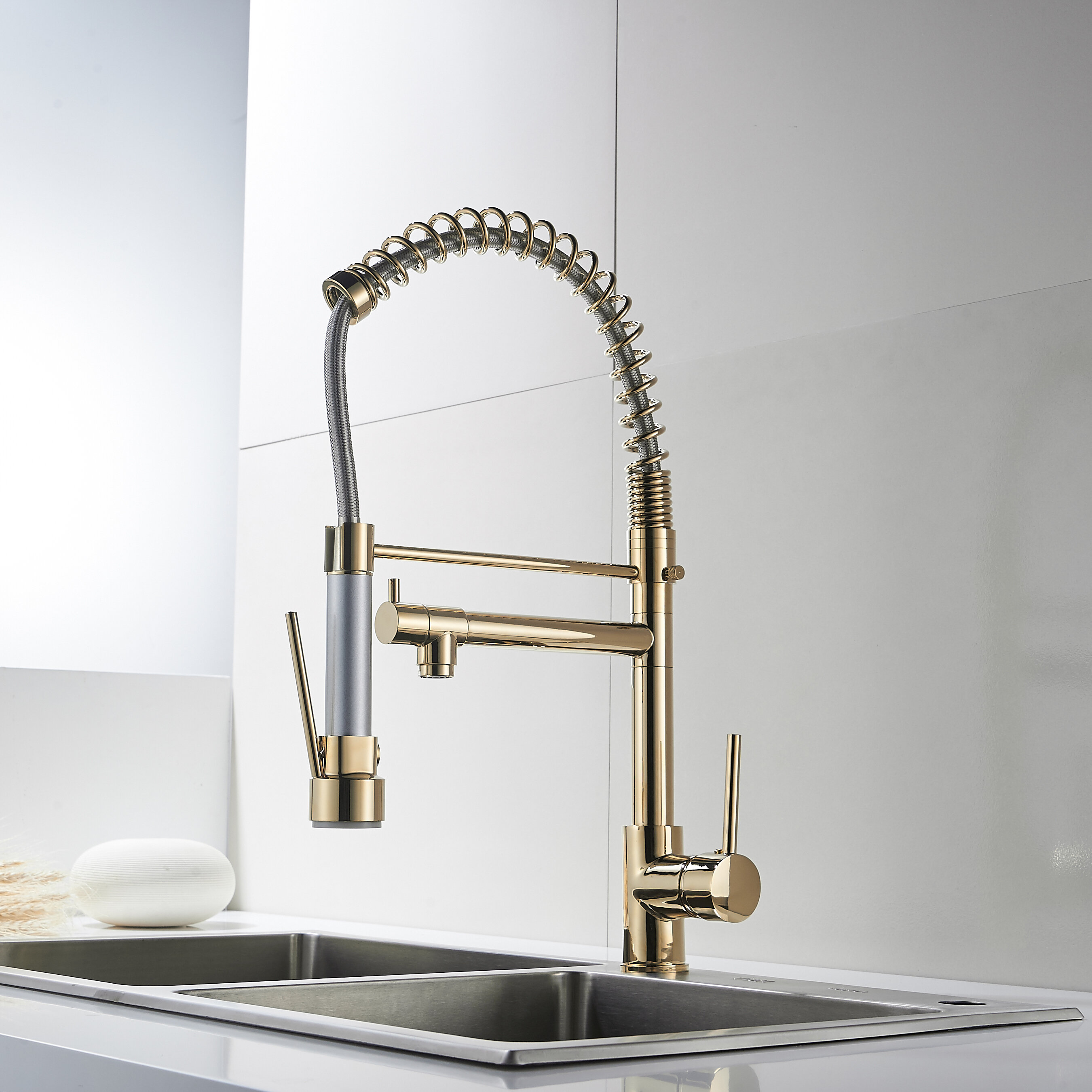 Fraura Pull Down Single Handle Kitchen Faucet Reviews Wayfair