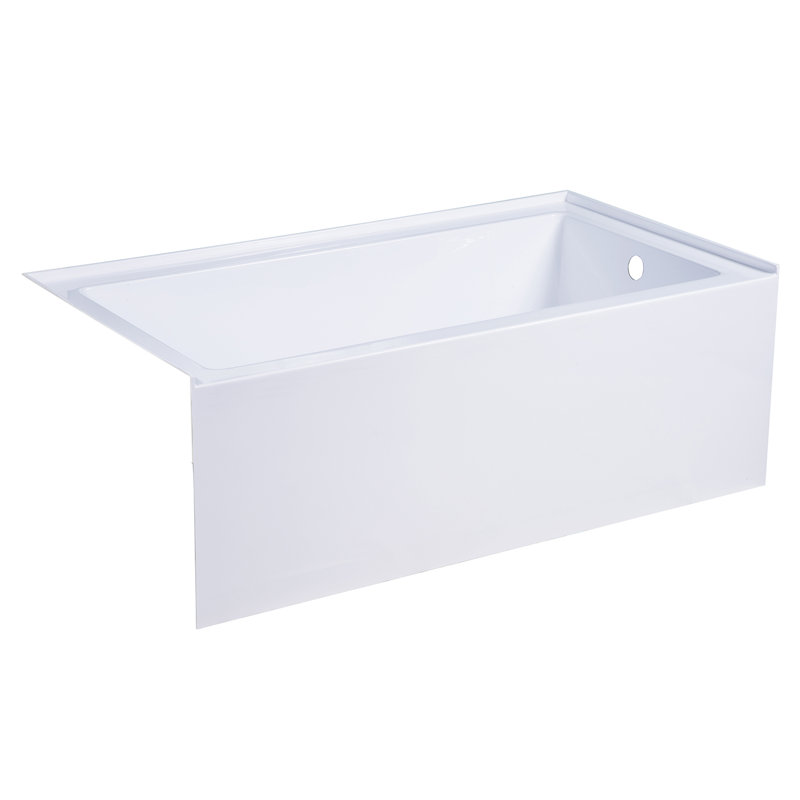 Kingston Brass Aqua Eden 54-Inch Acrylic Rectangular 3-Wall Alcove Tub Drain Location: Right