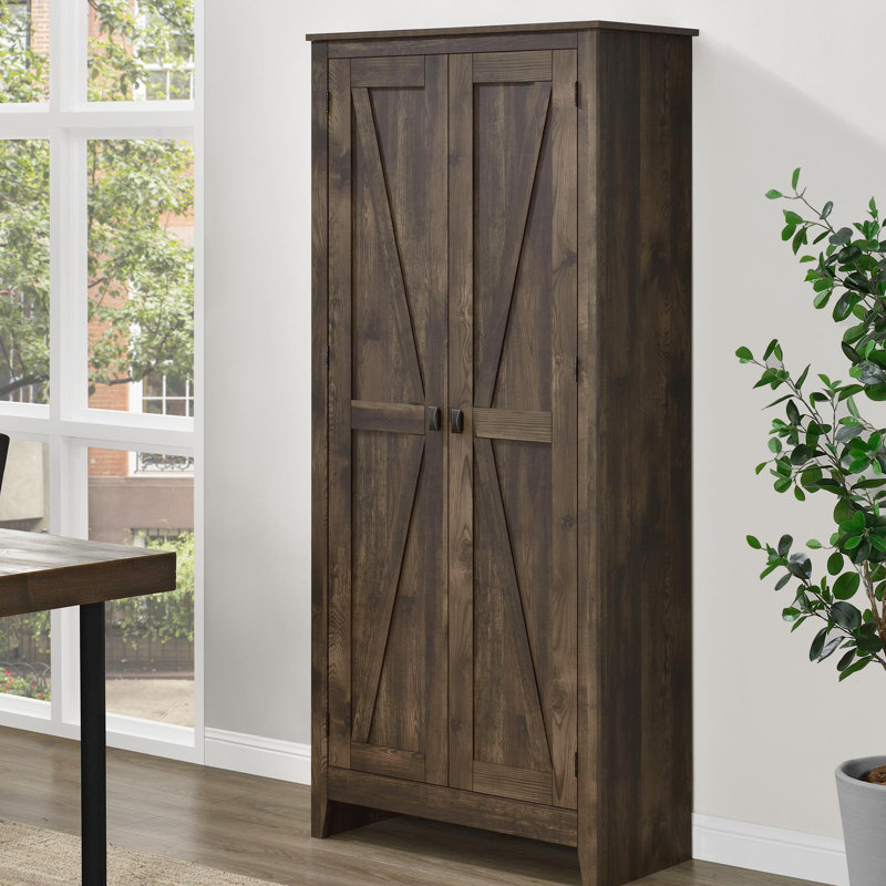 Quast 31.5'' Wide 4 - Shelf Storage Cabinet Color: Rustic Brown