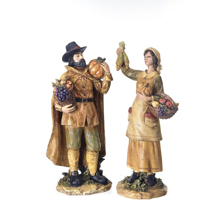 Regency International 2 Piece Harvest Pilgrims Figurine Set | Wayfair