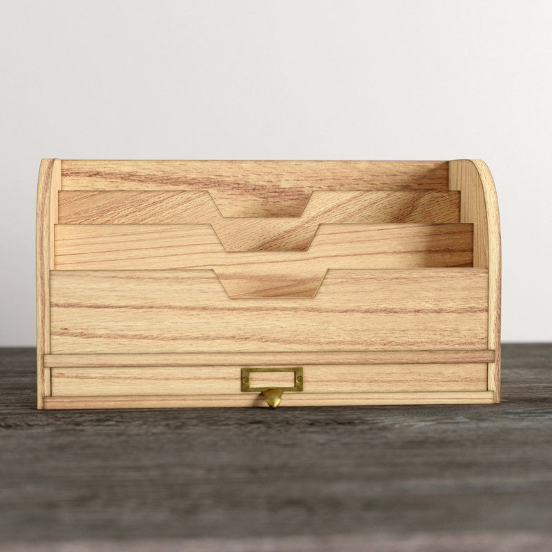 Three Posts Euharlee Wooden Desktop Organizer Reviews Wayfair Euharlee Wooden Desktop Organizer