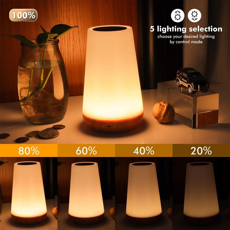 Portable Sensor Remote Control Bedside Lamps with Quick Rechargeable USB Dimmable Warm White Light 13 Colors RGB Table Lamp for Bedroom Living Room Office Bedside Table Lamp Night Lights For Bedroom 