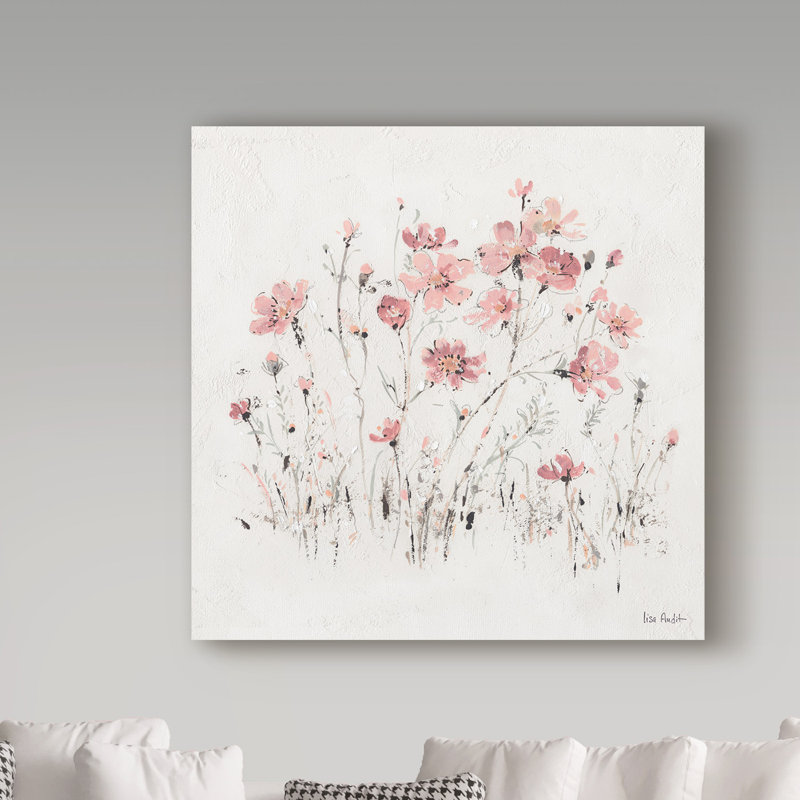 Wildflowers II Pink' Acrylic Painting Print on Wrapped Canvas