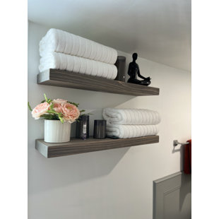 EN. Casa ® Shelf 45x30x30cm Grey Wall Shelf Floating Shelf Bookcase Combined 