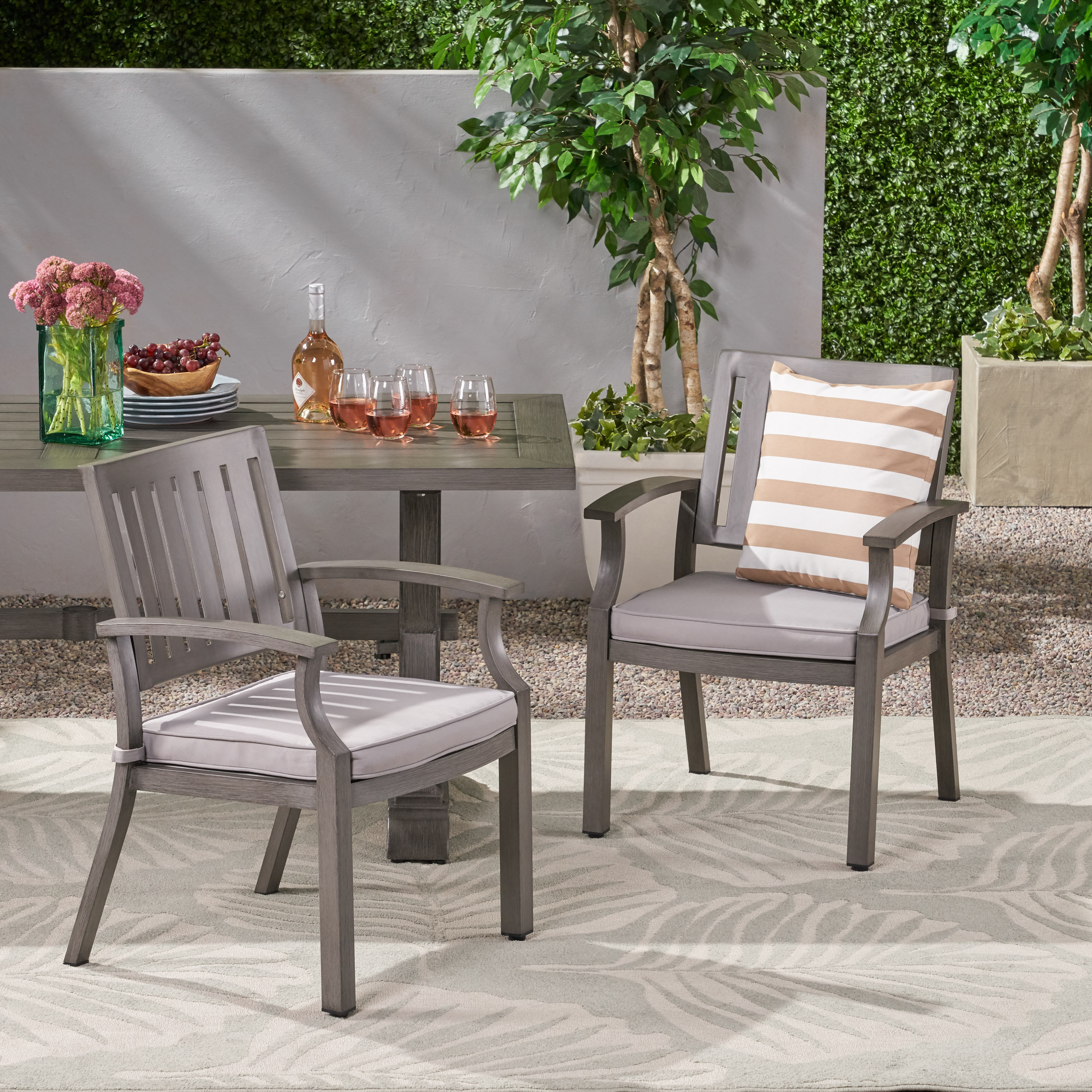 Charlton Home Wayzata Outdoor Modern Patio Dining Chair With Modern Patio Dining Chair