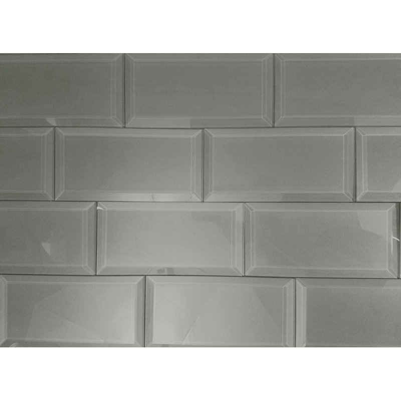Frosted Elegance Abolos Beveled 3 Quot X 6 Quot Glass Handmade