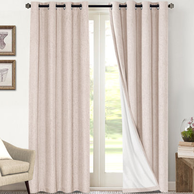 dawain linen solid textured 100% blackout window drapes for bedroom thermal grommet full lighting blocking for living room curtains 2 panels