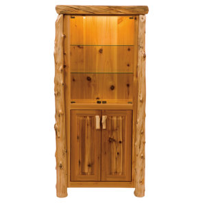 Traditional Cedar Log Lighted Display Stand by Fireside Lodge