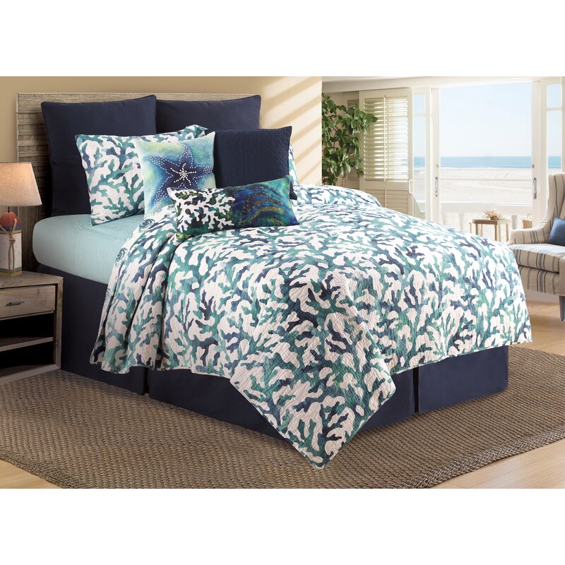 Breakwater Bay Fraser Aqua Reef Reversible Quilt Set Reviews