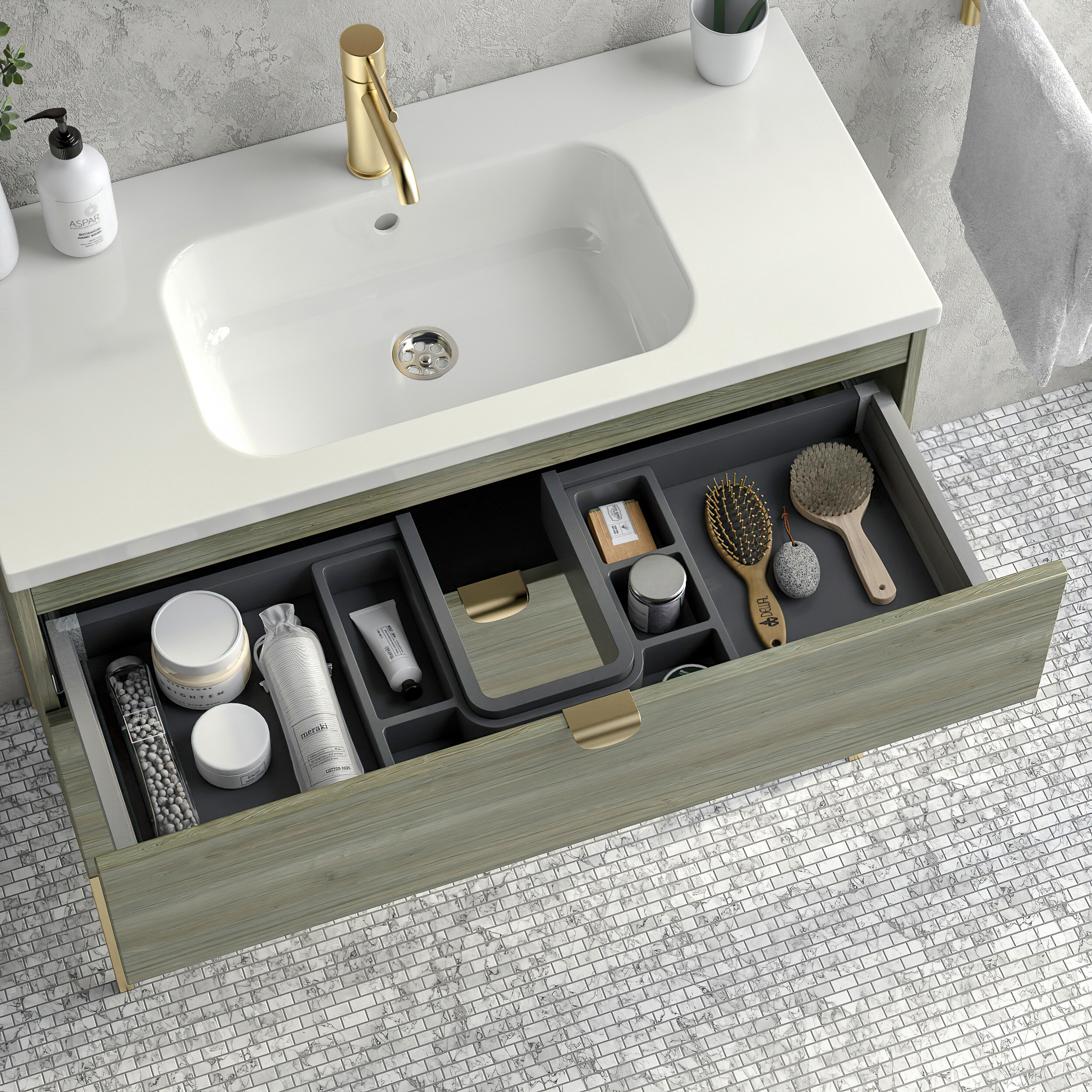 Mercer41 40 Bathroom Vanity Cabinet Ceramic Sink Esmont W 40 X H 35 X D 18 In Wf445 Sahalie Pine White Handles And Legs Wayfair Ca