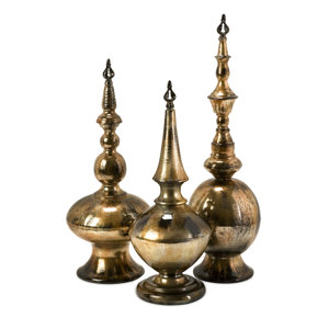 Myers 3 Piece Finial Decorative Urn Set