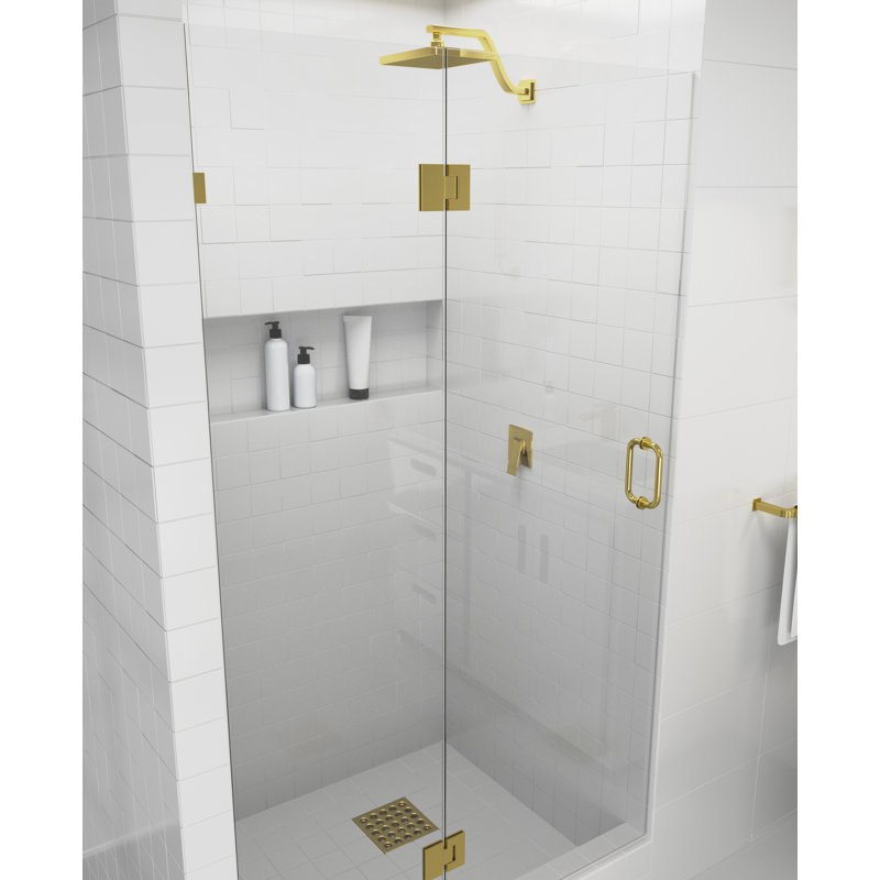 Glass Warehouse 38 5 X 78 Hinged Frameless Shower Door Wayfair
