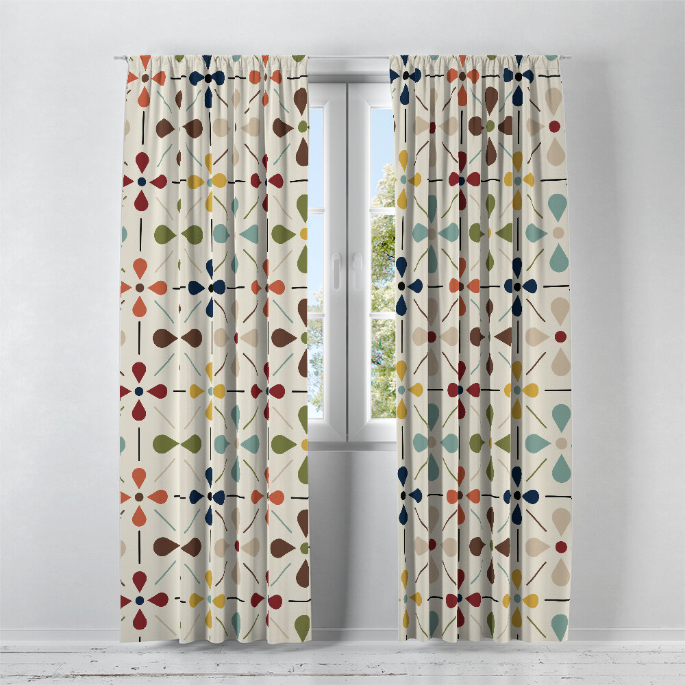 Folk N Funky Mid Century Modern Jacks Window Curtains Reviews Wayfair