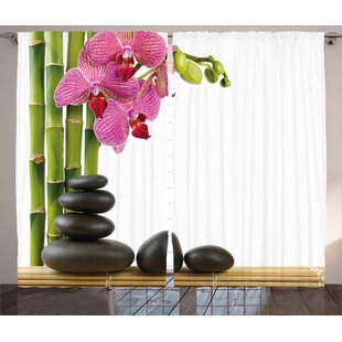 Curtain Printed Photo Curtain "Orchid" Curtain with Motif Digital Printing to measure 