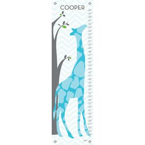 Modern Giraffe - Personalized Canvas Growth Chart